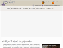 Tablet Screenshot of mooiplaasrivercottage.co.za